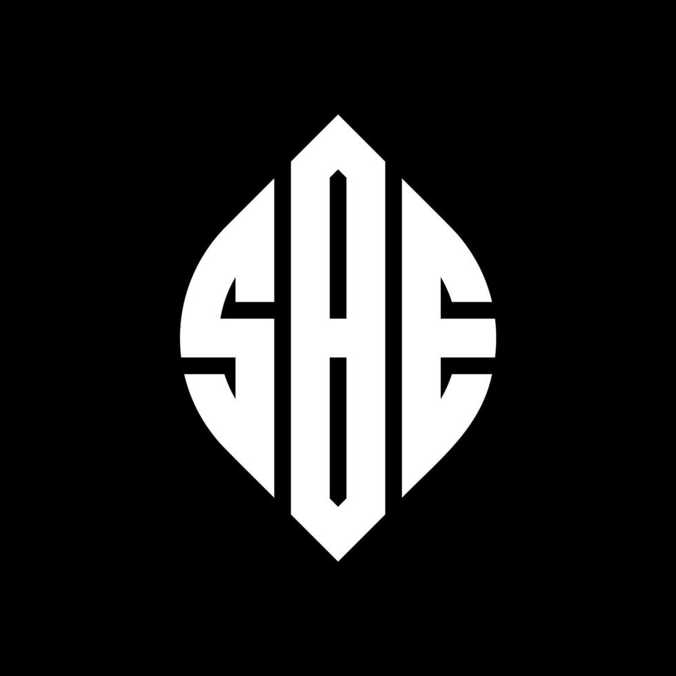SBE circle letter logo design with circle and ellipse shape. SBE ellipse letters with typographic style. The three initials form a circle logo. SBE Circle Emblem Abstract Monogram Letter Mark Vector. vector