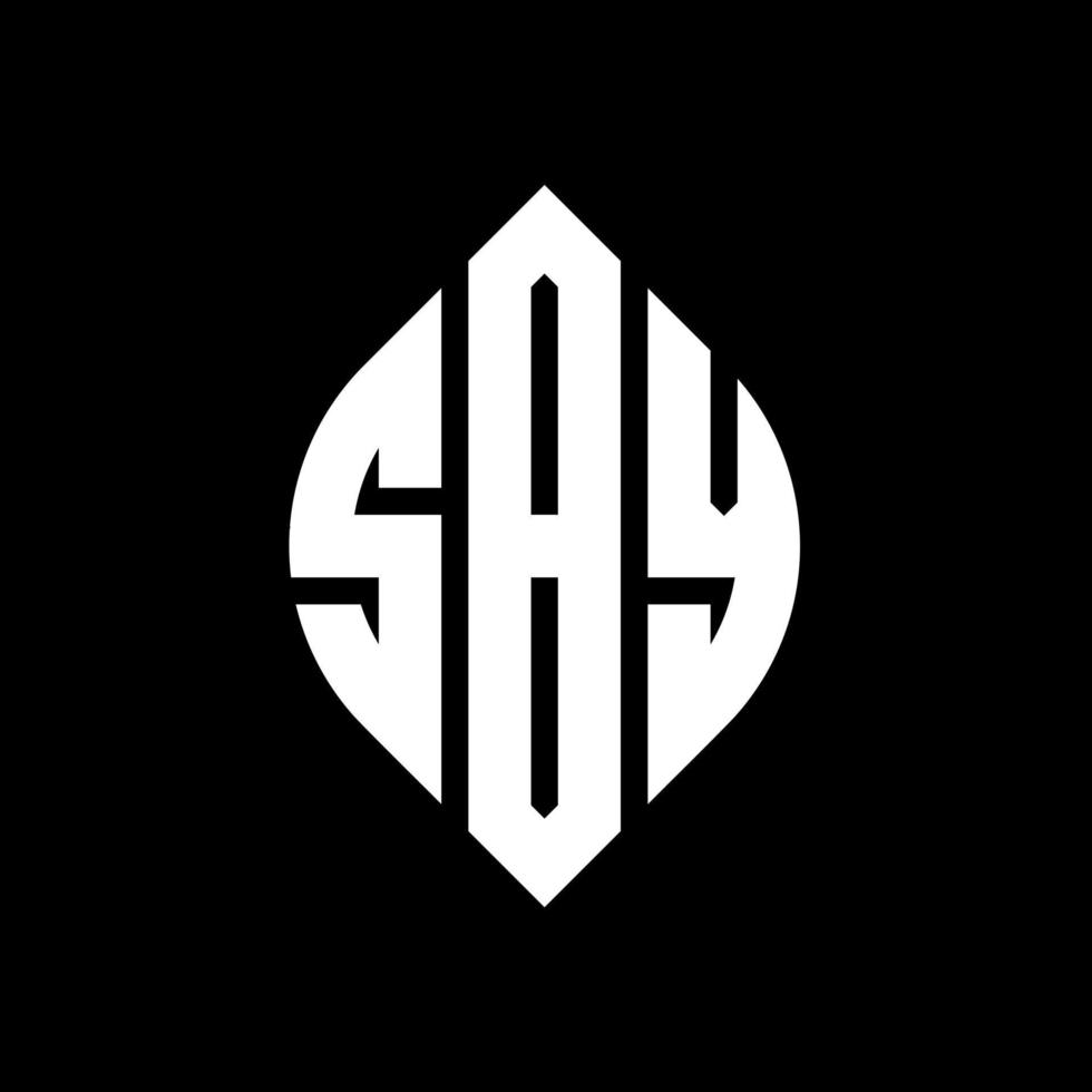 SBY circle letter logo design with circle and ellipse shape. SBY ellipse letters with typographic style. The three initials form a circle logo. SBY Circle Emblem Abstract Monogram Letter Mark Vector. vector