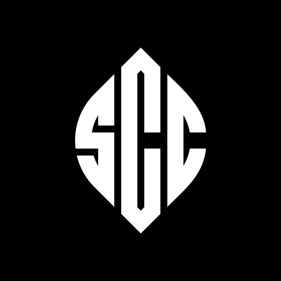 SCC circle letter logo design with circle and ellipse shape. SCC ellipse letters with typographic style. The three initials form a circle logo. SCC Circle Emblem Abstract Monogram Letter Mark Vector. vector