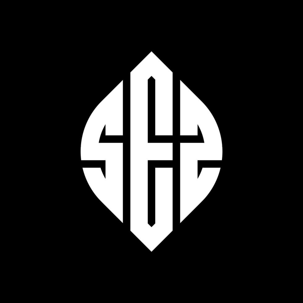 SEZ circle letter logo design with circle and ellipse shape. SEZ ellipse letters with typographic style. The three initials form a circle logo. SEZ Circle Emblem Abstract Monogram Letter Mark Vector. vector