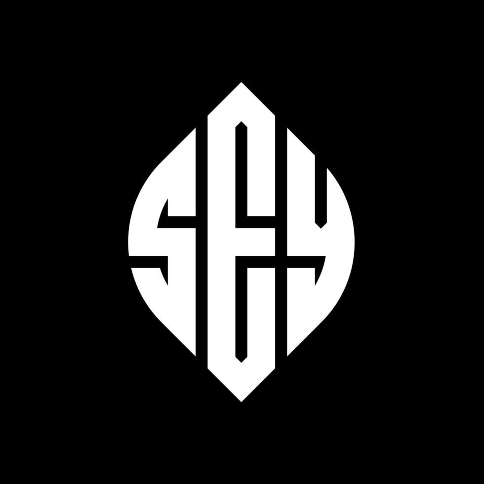 SEY circle letter logo design with circle and ellipse shape. SEY ellipse letters with typographic style. The three initials form a circle logo. SEY Circle Emblem Abstract Monogram Letter Mark Vector. vector