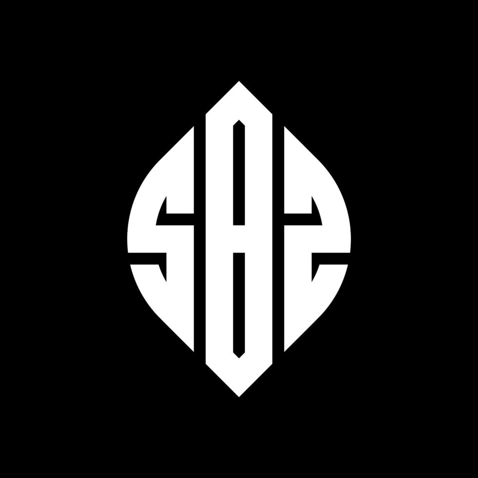 SBZ circle letter logo design with circle and ellipse shape. SBZ ellipse letters with typographic style. The three initials form a circle logo. SBZ Circle Emblem Abstract Monogram Letter Mark Vector. vector