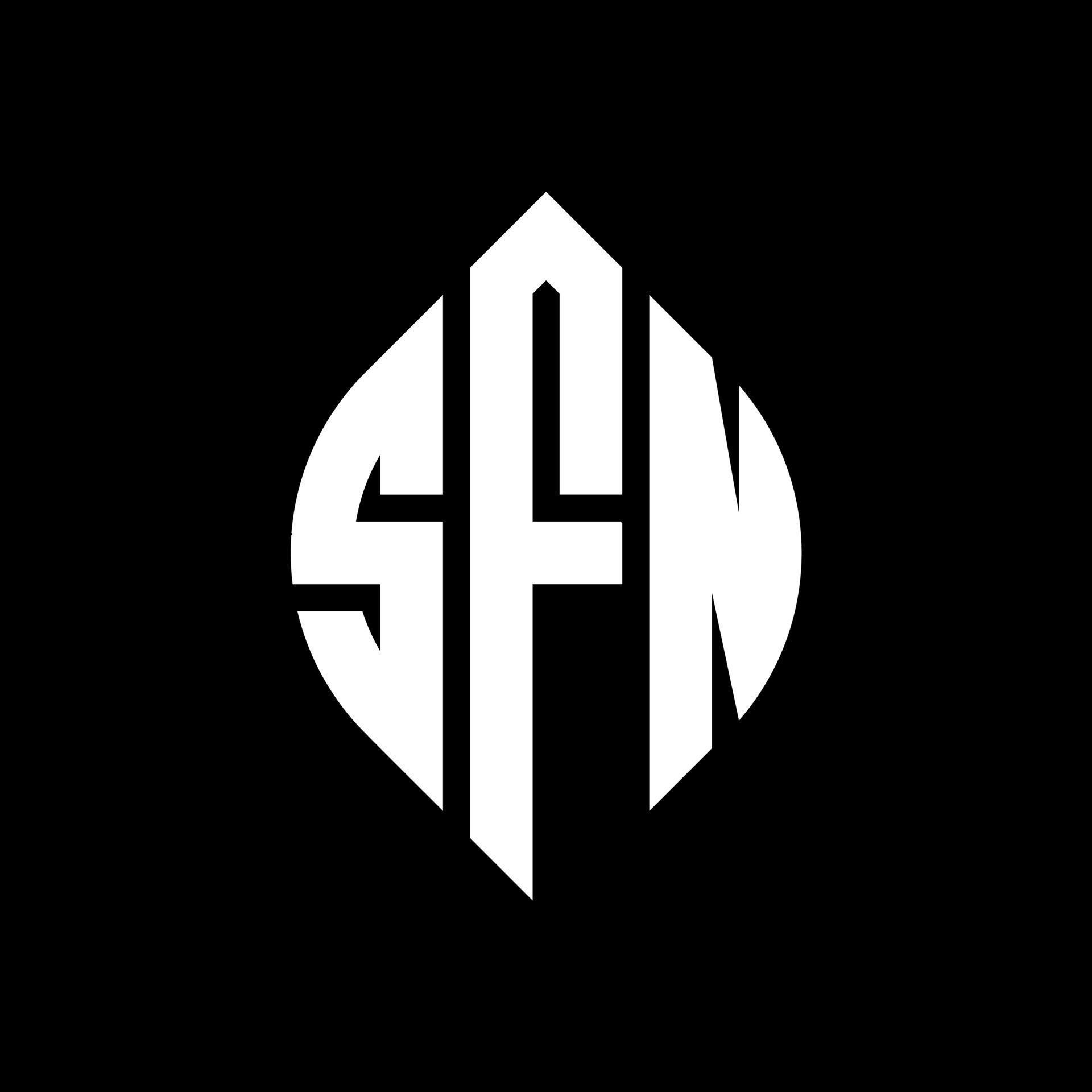 diseño de logotipo de letra de círculo sfn con forma de círculo y