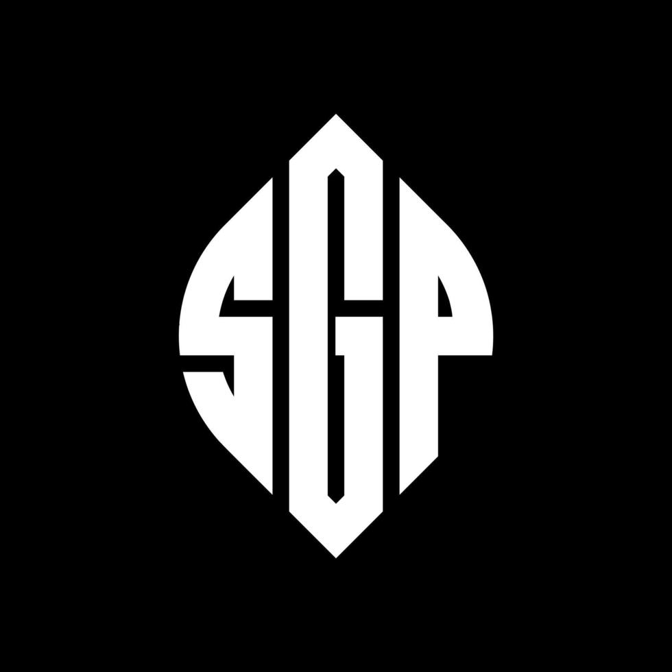 SGP circle letter logo design with circle and ellipse shape. SGP ellipse letters with typographic style. The three initials form a circle logo. SGP Circle Emblem Abstract Monogram Letter Mark Vector. vector