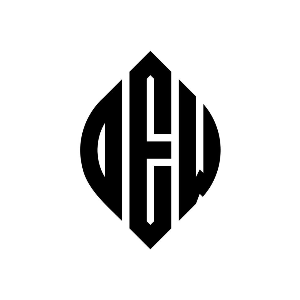 OEW circle letter logo design with circle and ellipse shape. OEW ellipse letters with typographic style. The three initials form a circle logo. OEW Circle Emblem Abstract Monogram Letter Mark Vector. vector