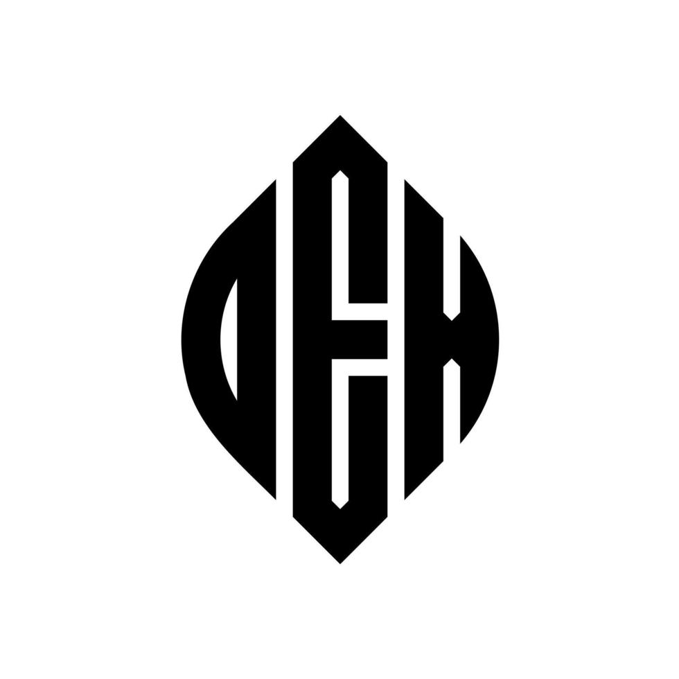 diseño de logotipo de letra de círculo oex con forma de círculo y elipse. oex letras elipses con estilo tipográfico. las tres iniciales forman un logo circular. vector de marca de letra de monograma abstracto del emblema del círculo oex.