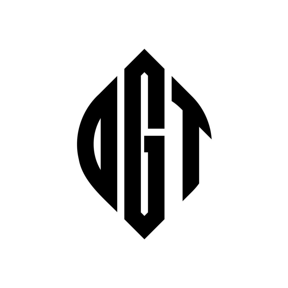 OGT circle letter logo design with circle and ellipse shape. OGT ellipse letters with typographic style. The three initials form a circle logo. OGT Circle Emblem Abstract Monogram Letter Mark Vector. vector