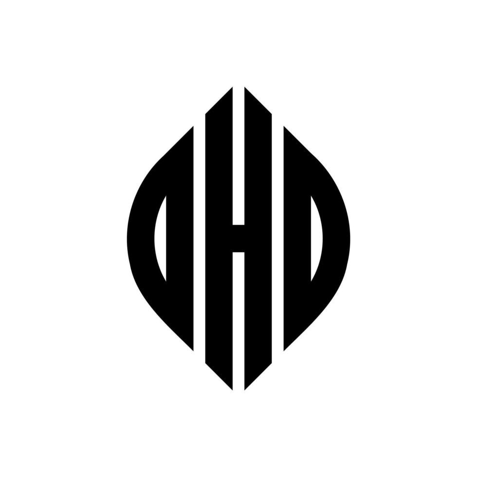 OHO circle letter logo design with circle and ellipse shape. OHO ellipse letters with typographic style. The three initials form a circle logo. OHO Circle Emblem Abstract Monogram Letter Mark Vector. vector