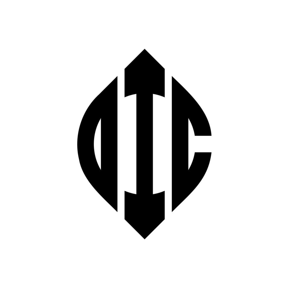 OIC circle letter logo design with circle and ellipse shape. OIC ellipse letters with typographic style. The three initials form a circle logo. OIC Circle Emblem Abstract Monogram Letter Mark Vector. vector