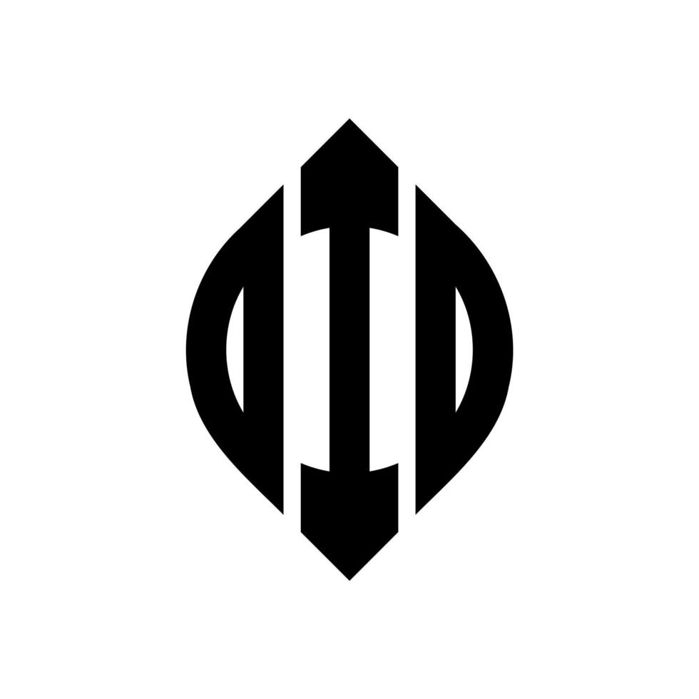 OID circle letter logo design with circle and ellipse shape. OID ellipse letters with typographic style. The three initials form a circle logo. OID Circle Emblem Abstract Monogram Letter Mark Vector. vector