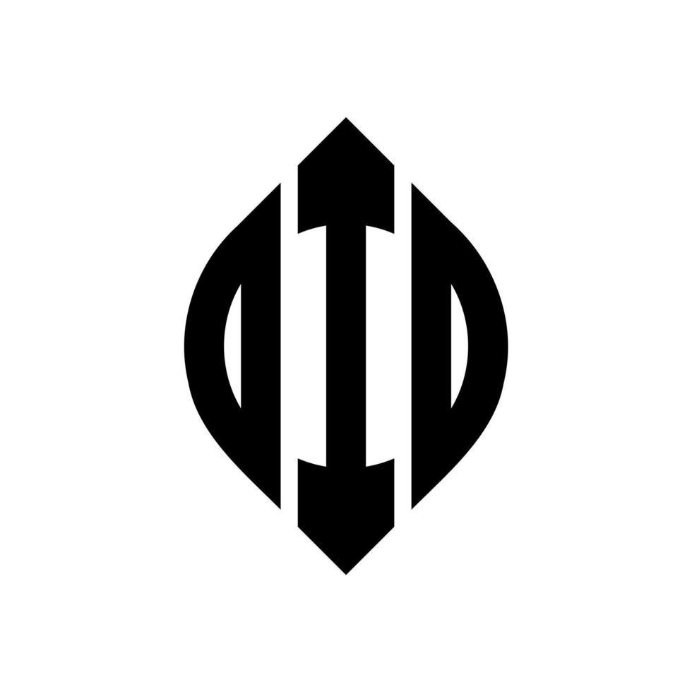 diseño de logotipo de letra de círculo oio con forma de círculo y elipse. oio elipse letras con estilo tipográfico. las tres iniciales forman un logo circular. vector de marca de letra de monograma abstracto del emblema del círculo oio.