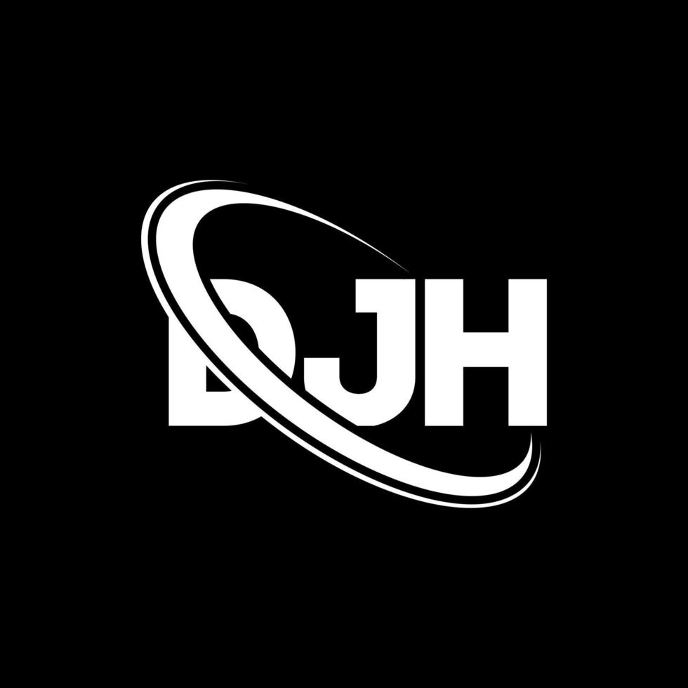 DJH logo. DJH letter. DJH letter logo design. Initials DJH logo linked with circle and uppercase monogram logo. DJH typography for technology, business and real estate brand. vector