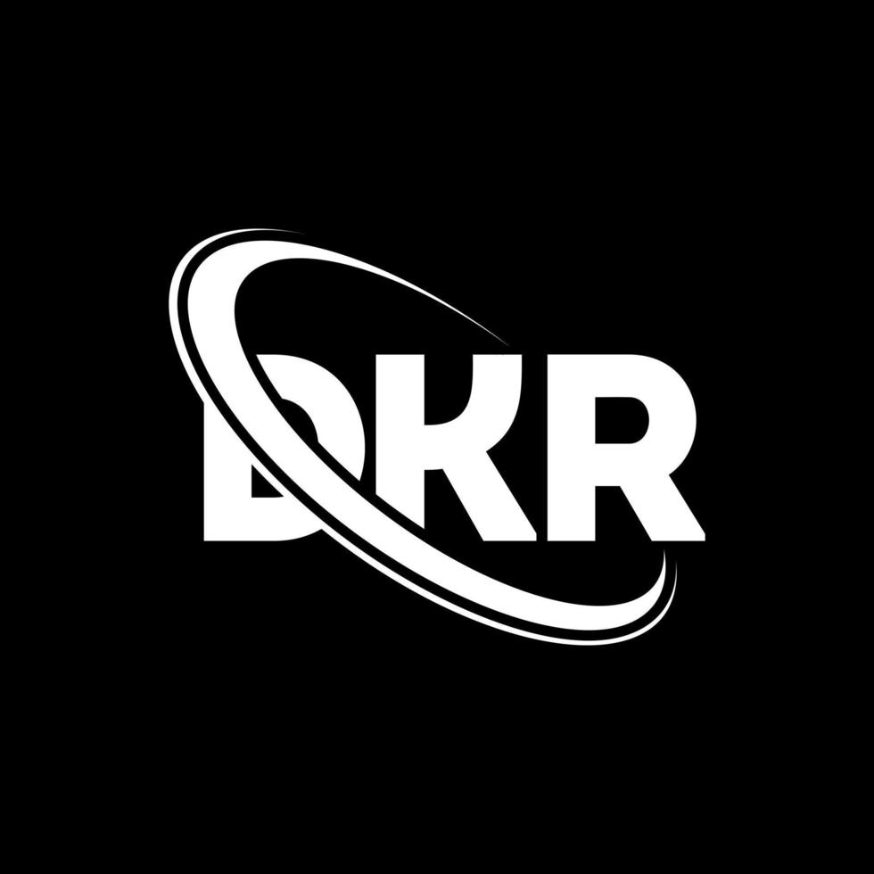 logotipo de dkr. letra dkr. diseño del logotipo de la letra dkr. logotipo de las iniciales dkr vinculado con un círculo y un logotipo de monograma en mayúsculas. tipografía dkr para tecnología, negocios y marca inmobiliaria. vector