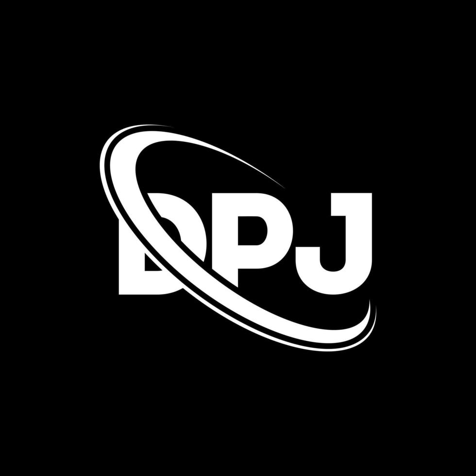 logotipo de dpj. carta dpj. diseño del logotipo de la letra dpj. logotipo de iniciales dpj vinculado con círculo y logotipo de monograma en mayúsculas. tipografía dpj para tecnología, negocios y marca inmobiliaria. vector