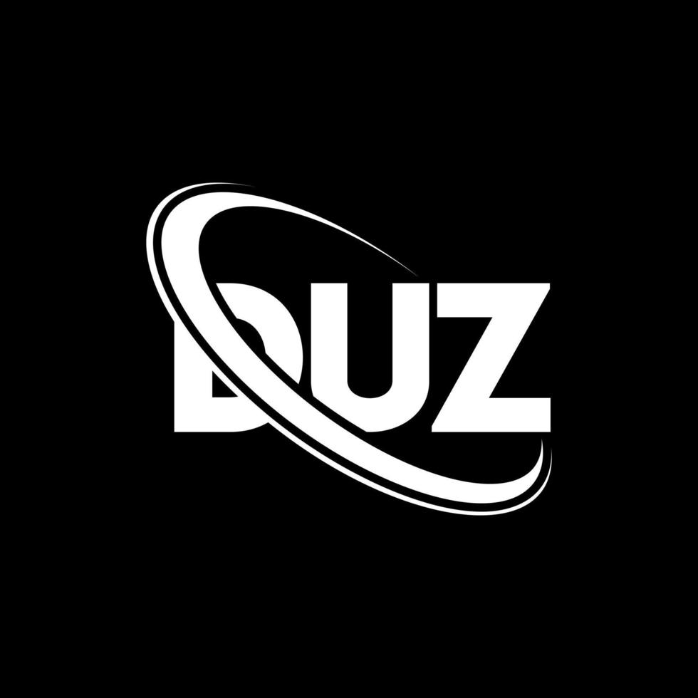 logotipo duz. carta duz. diseño del logotipo de la letra duz. logotipo de las iniciales duz vinculado con un círculo y un logotipo de monograma en mayúsculas. tipografía duz para tecnología, negocios y marca inmobiliaria. vector