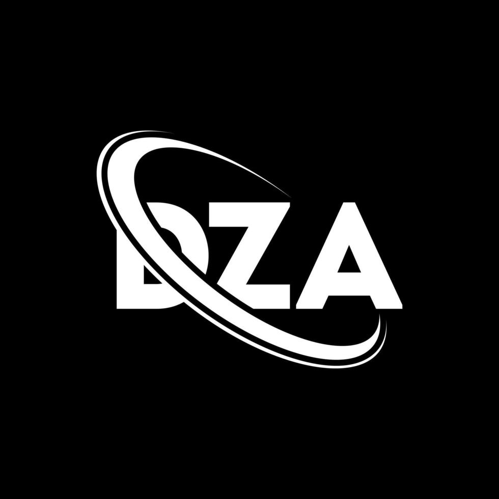 logotipo de za. letra dza. diseño del logotipo de la letra dza. logotipo de las iniciales dza vinculado con un círculo y un logotipo de monograma en mayúsculas. tipografía dza para tecnología, negocios y marca inmobiliaria. vector