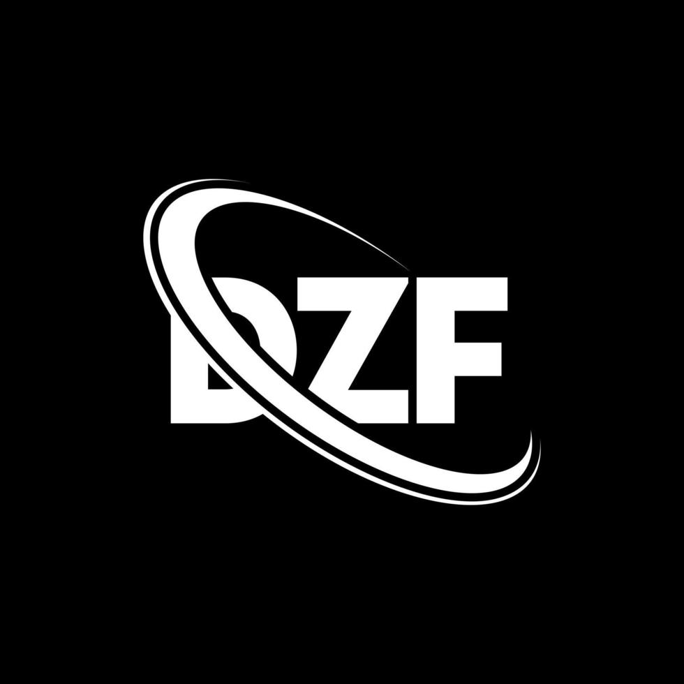 DZF logo. DZF letter. DZF letter logo design. Initials DZF logo linked with circle and uppercase monogram logo. DZF typography for technology, business and real estate brand. vector