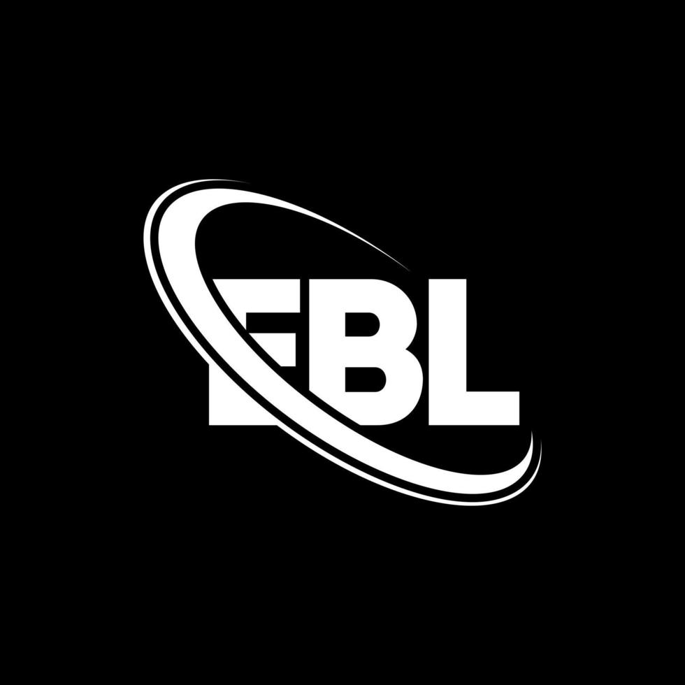 logotipo de ebl. letra ebl. diseño del logotipo de la letra ebl. logotipo de iniciales ebl vinculado con círculo y logotipo de monograma en mayúsculas. tipografía ebl para tecnología, negocios y marca inmobiliaria. vector
