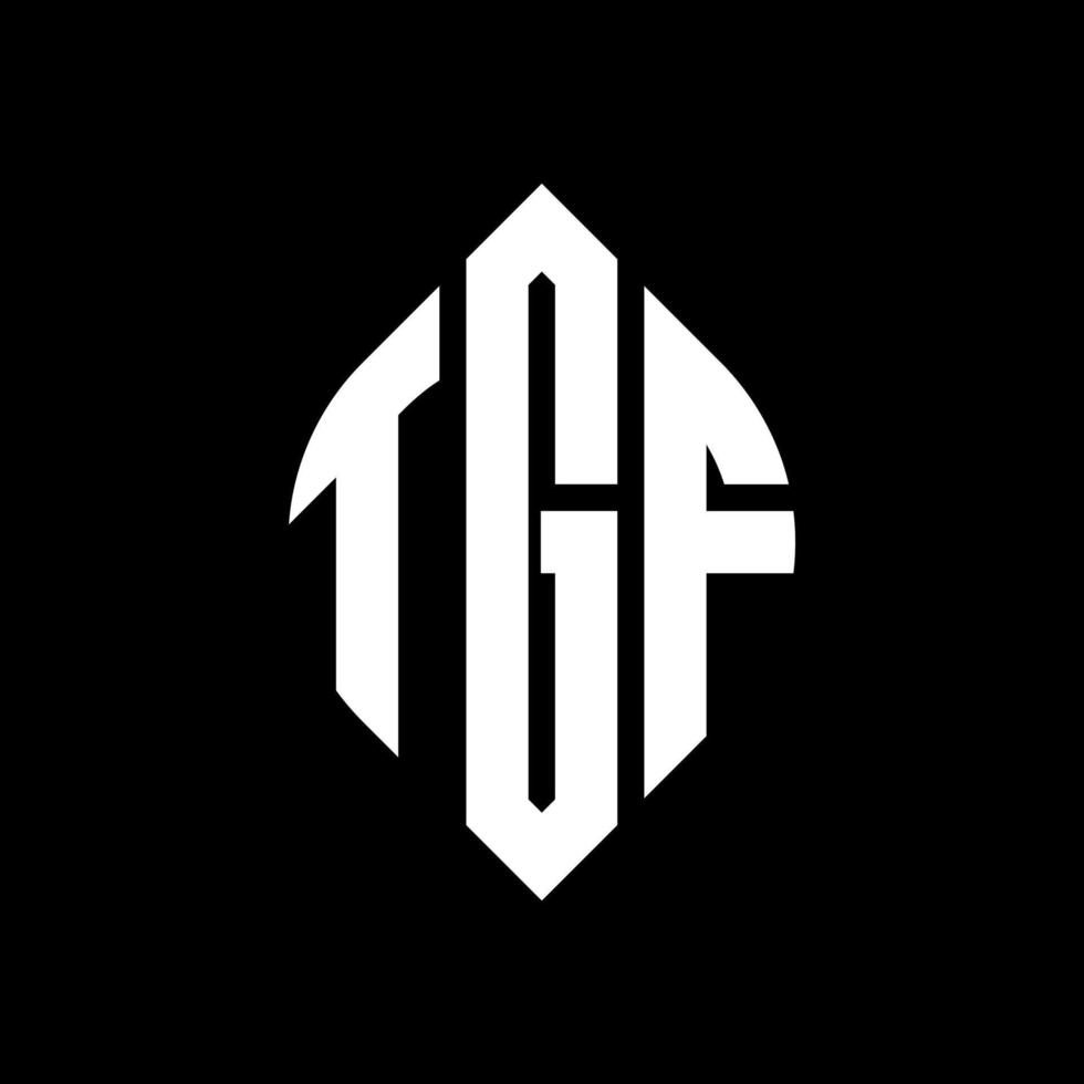 TGF circle letter logo design with circle and ellipse shape. TGF ellipse letters with typographic style. The three initials form a circle logo. TGF Circle Emblem Abstract Monogram Letter Mark Vector. vector