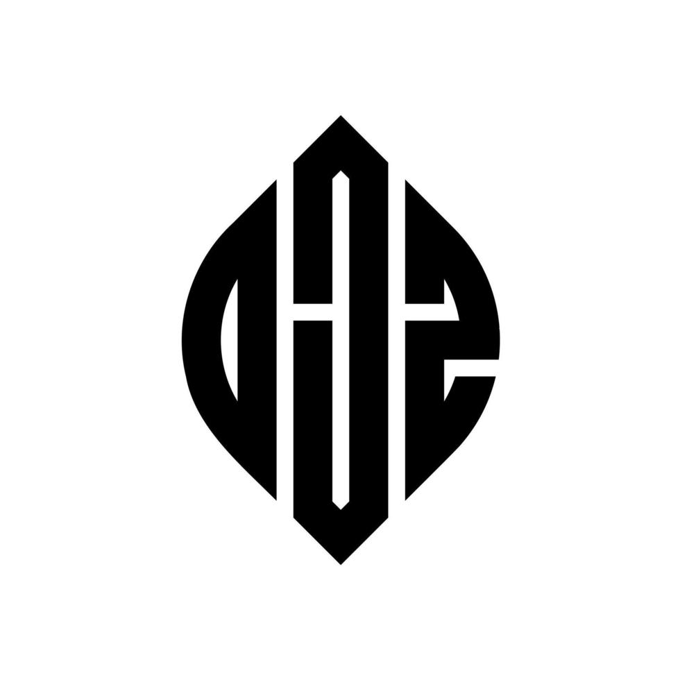 OJZ circle letter logo design with circle and ellipse shape. OJZ ellipse letters with typographic style. The three initials form a circle logo. OJZ Circle Emblem Abstract Monogram Letter Mark Vector. vector