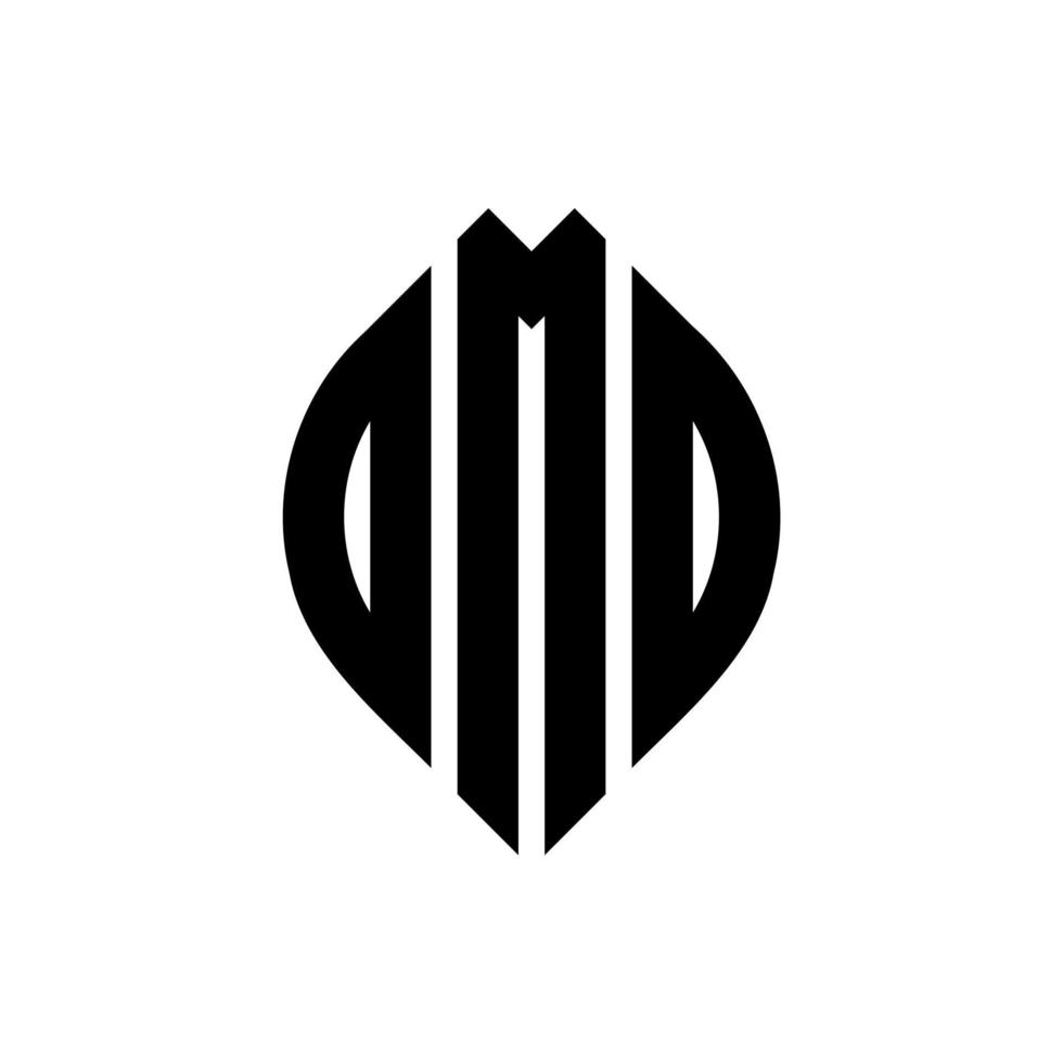 OMD circle letter logo design with circle and ellipse shape. OMD ellipse letters with typographic style. The three initials form a circle logo. OMD Circle Emblem Abstract Monogram Letter Mark Vector. vector