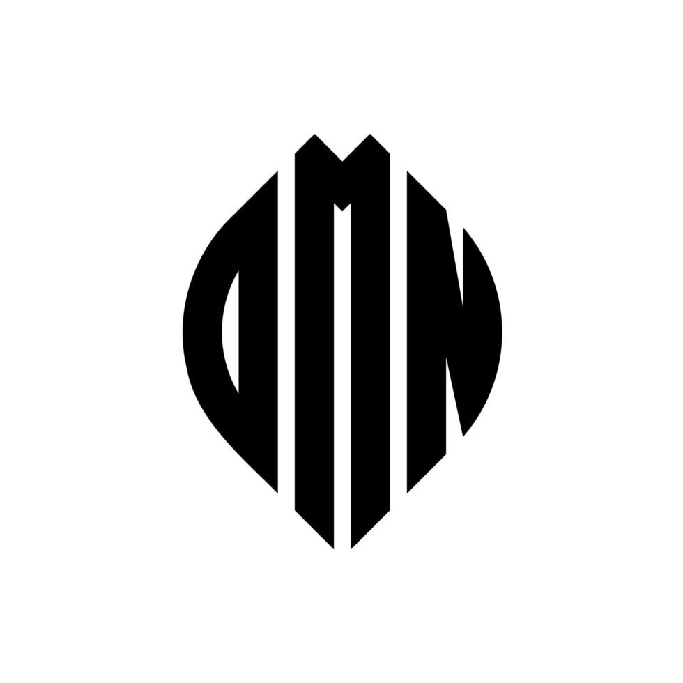 OMN circle letter logo design with circle and ellipse shape. OMN ellipse letters with typographic style. The three initials form a circle logo. OMN Circle Emblem Abstract Monogram Letter Mark Vector. vector