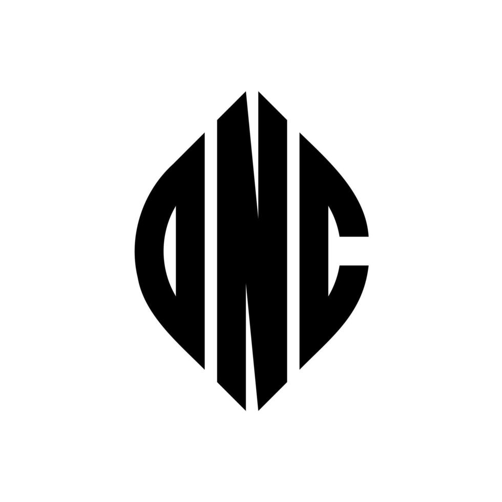 ONC circle letter logo design with circle and ellipse shape. ONC ellipse letters with typographic style. The three initials form a circle logo. ONC Circle Emblem Abstract Monogram Letter Mark Vector. vector