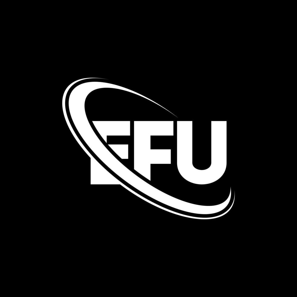 logotipo de efu. letra efu. diseño del logotipo de la letra efu. logotipo de iniciales efu vinculado con círculo y logotipo de monograma en mayúsculas. tipografía efu para tecnología, negocios y marca inmobiliaria. vector