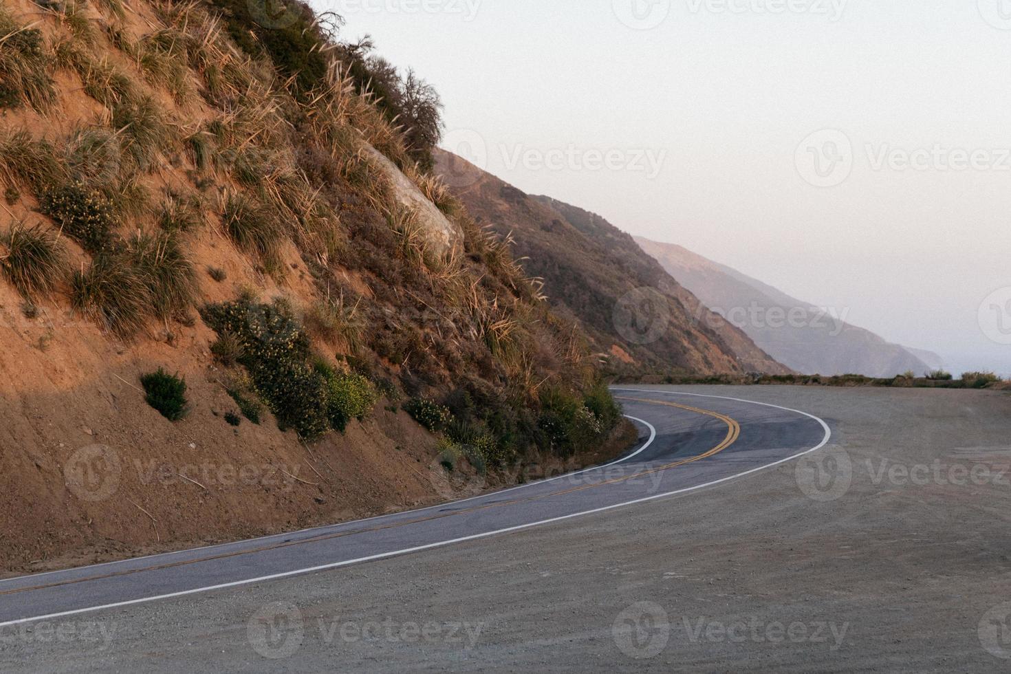 Road and hillside photo