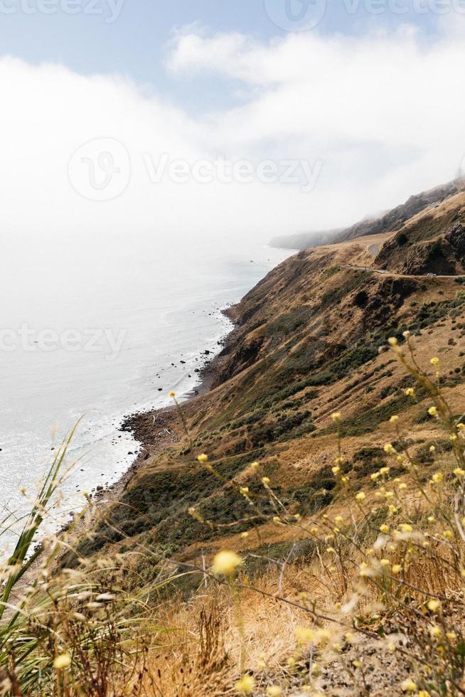 Foggy coastal view photo