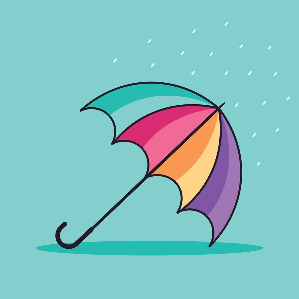 Umbrella and Raindrop illustration, Raining Umbrella vector illustration