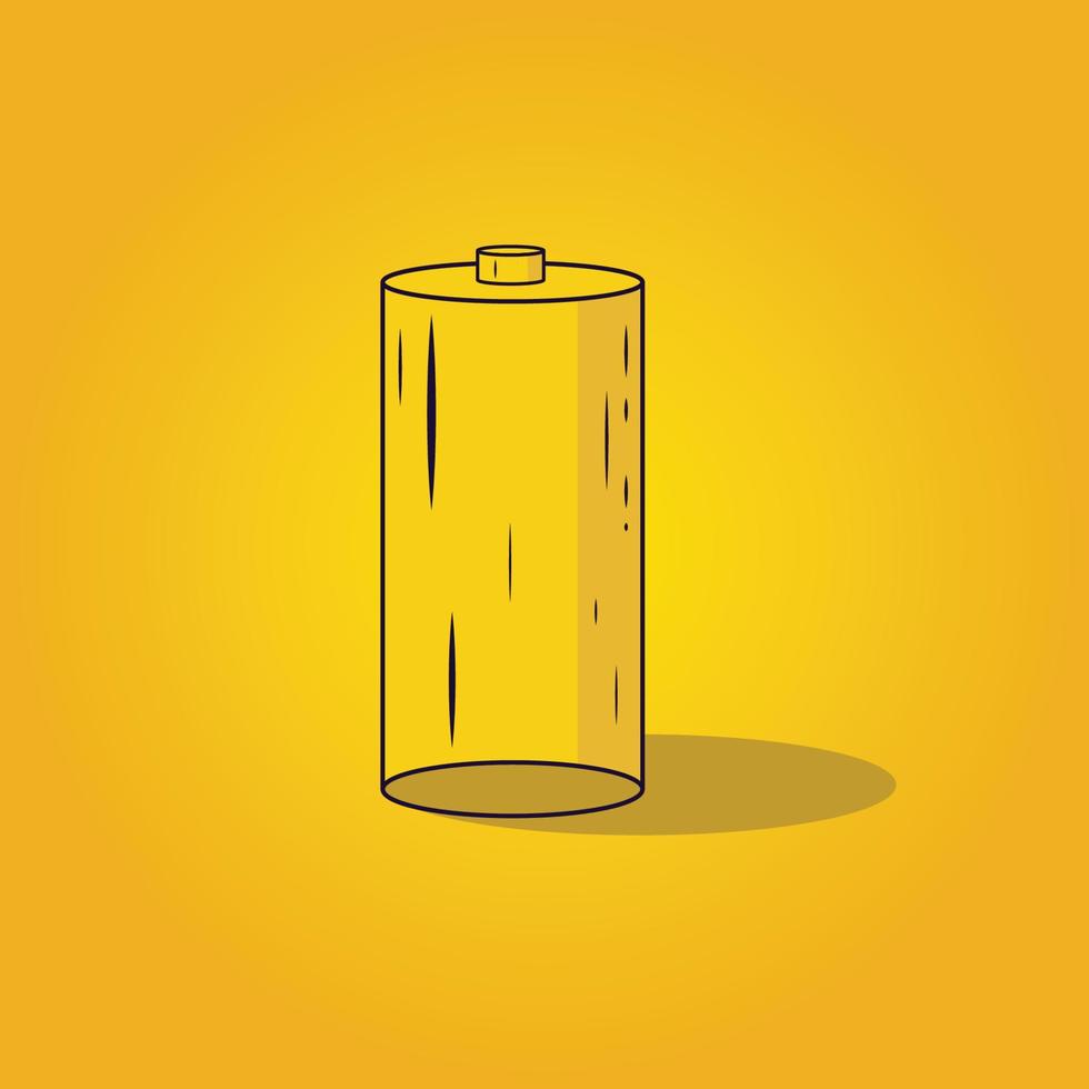 Yellow strong battery illustration, battery vector icon