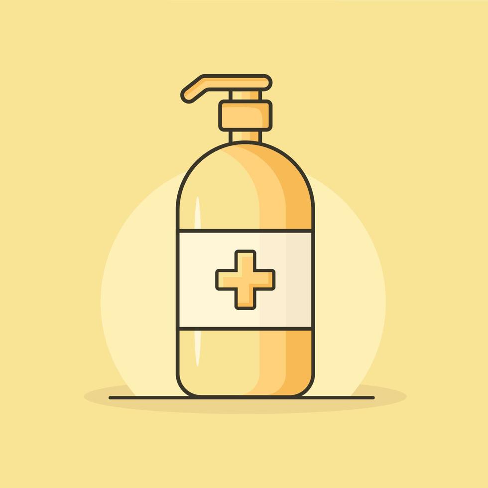 Hand sanitizer with Medical sign vector Illustration