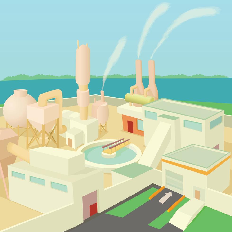Industrial factory concept, cartoon style vector