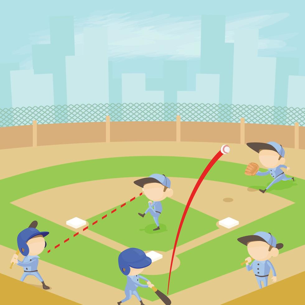 Baseball concept, cartoon style vector