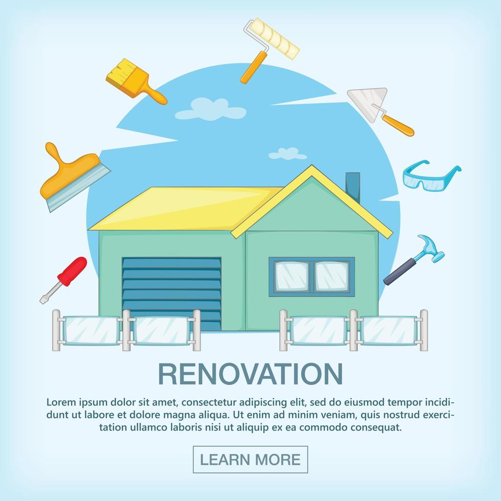 Building process concept repair, cartoon style vector