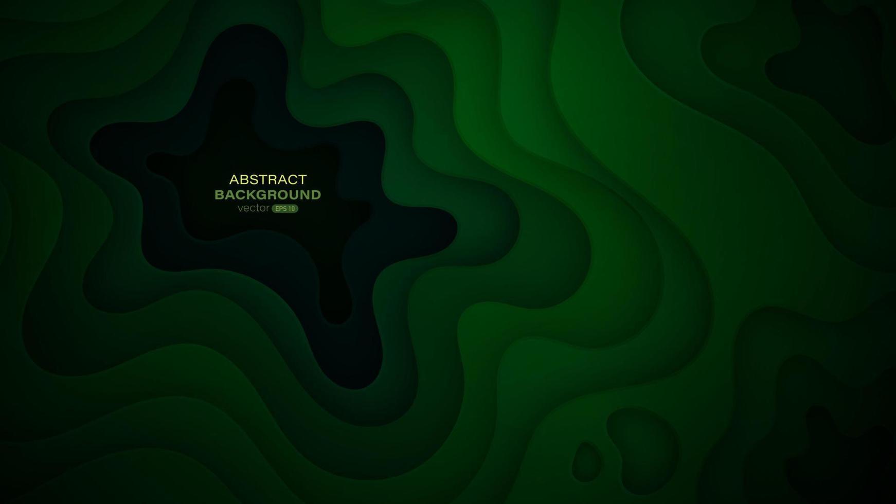 Paper cut background abstract dark green layer vector