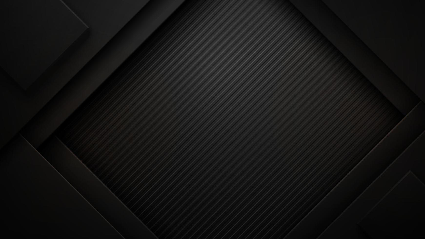 fondo geométrico negro abstracto con capas superpuestas vector