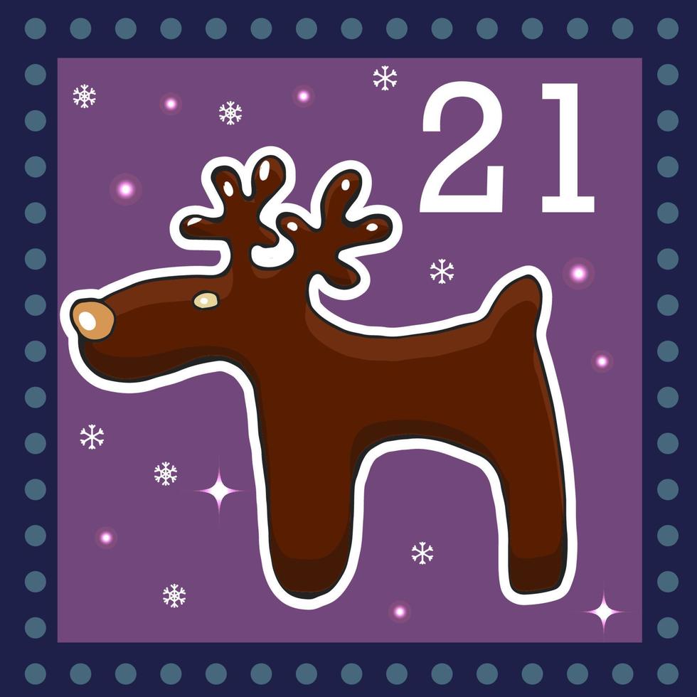 Christmas  advent calendar for kids. Vector Christmas illustration with christmas decorate.