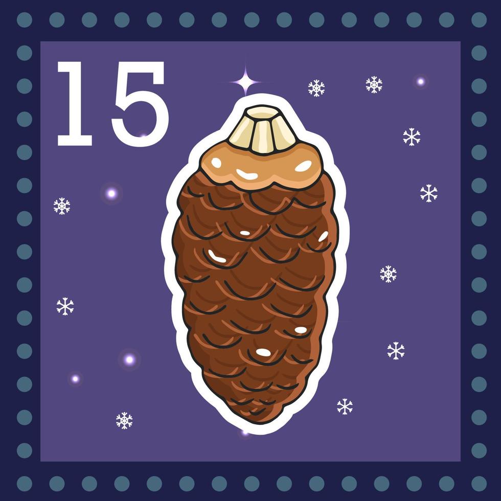 Christmas  advent calendar for kids. Vector Christmas illustration with christmas decorate.