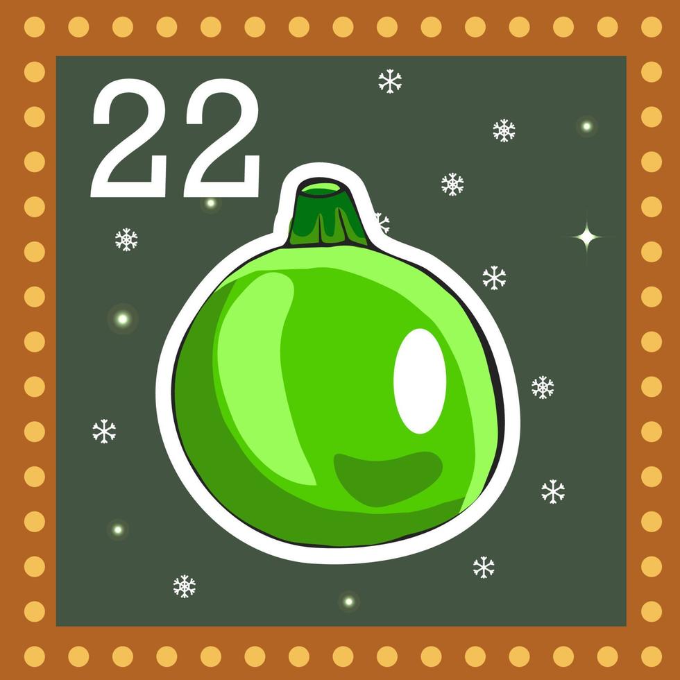 Christmas  advent calendar for kids. Vector Christmas illustration with christmas decorate.