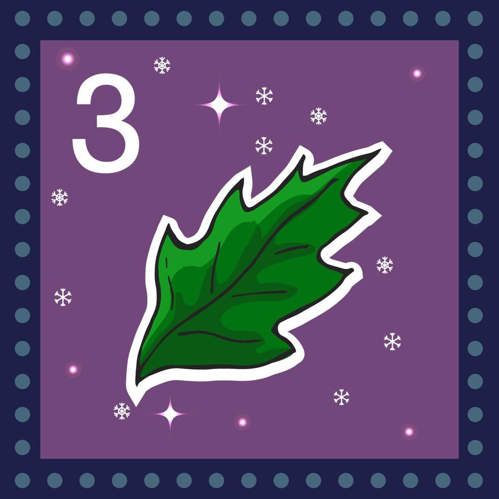Christmas  advent calendar for kids. Vector Christmas illustration with christmas decorate.