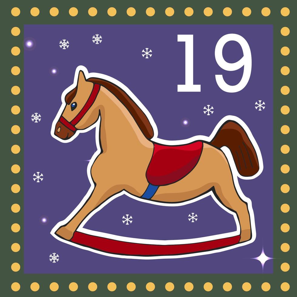 Christmas  advent calendar for kids. Vector Christmas illustration with christmas decorate.