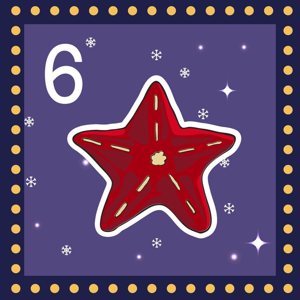 Christmas  advent calendar for kids. Vector Christmas illustration with christmas decorate.