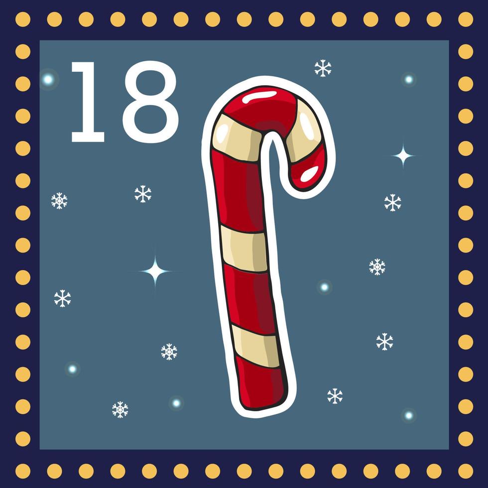 Christmas  advent calendar for kids. Vector Christmas illustration with christmas decorate.