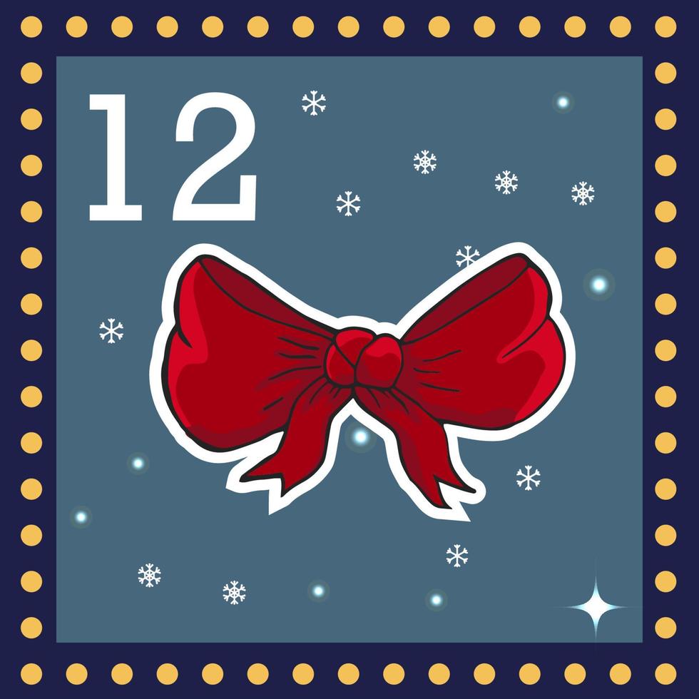 Christmas  advent calendar for kids. Vector Christmas illustration with christmas decorate.