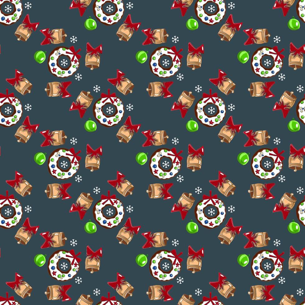 Vector Christmas seamless pattern. Festive background.