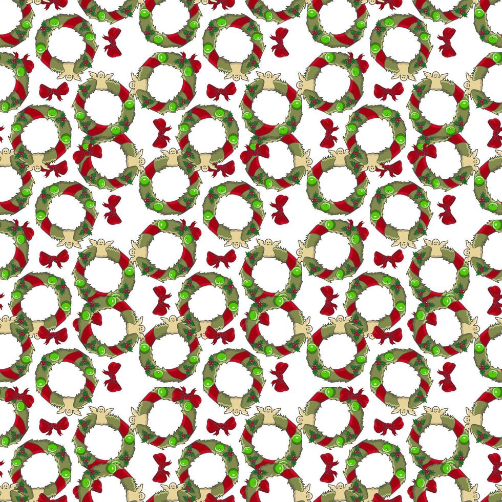 Vector Christmas seamless pattern. Festive background.