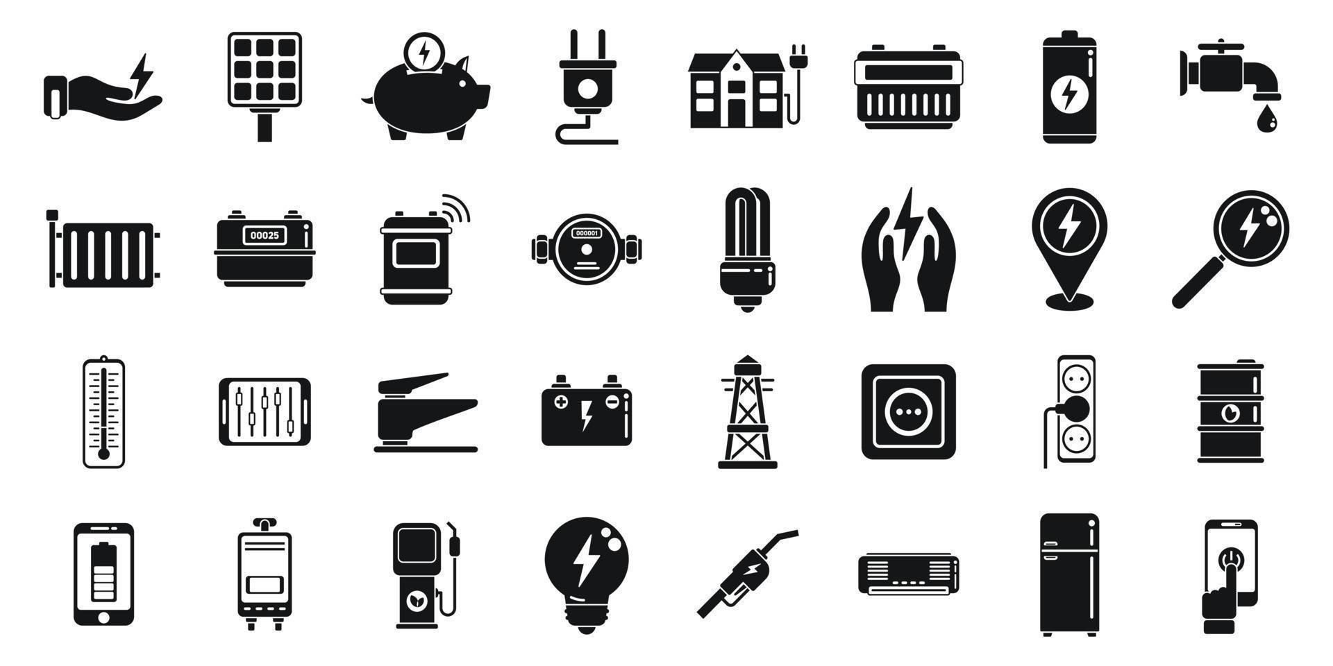 Smart consumption icons set simple vector. Vehicle autonomous vector