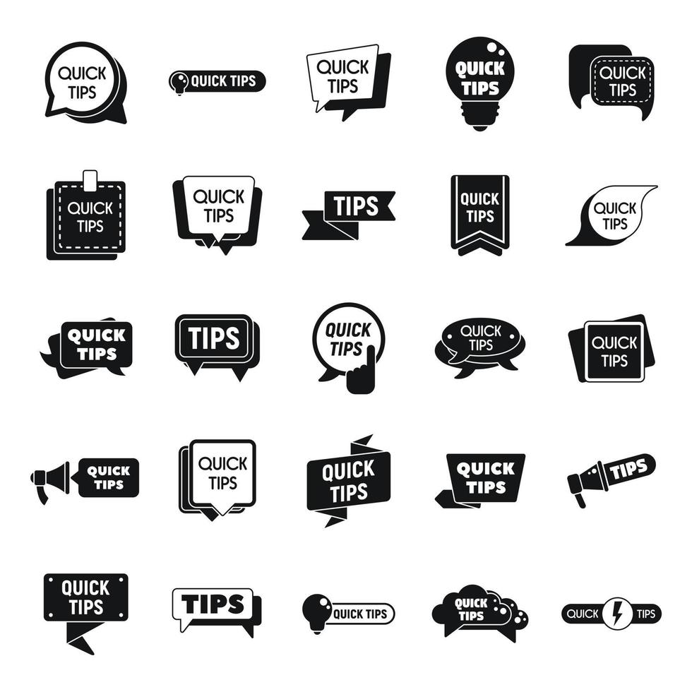 Tips icons set simple vector. Help information vector